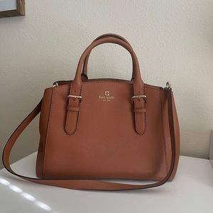 Kate Spade Charlotte Street Sloane Warm Cognac Leather Crossbody Satchel Bag